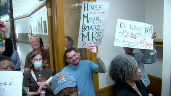 Protestors crowd mayor's office after housing board moves to outsource Section 8 program