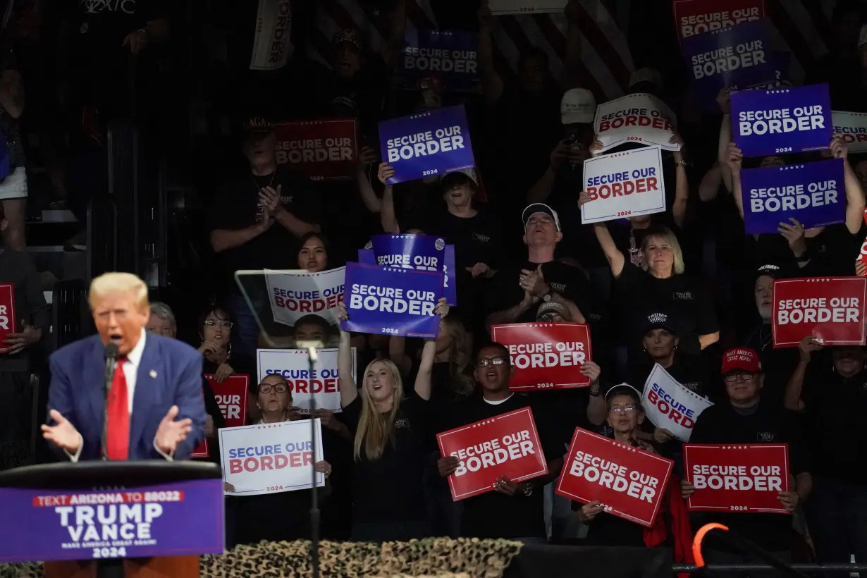 Republican presidential nominee Trump holds a rally in Prescott Valley