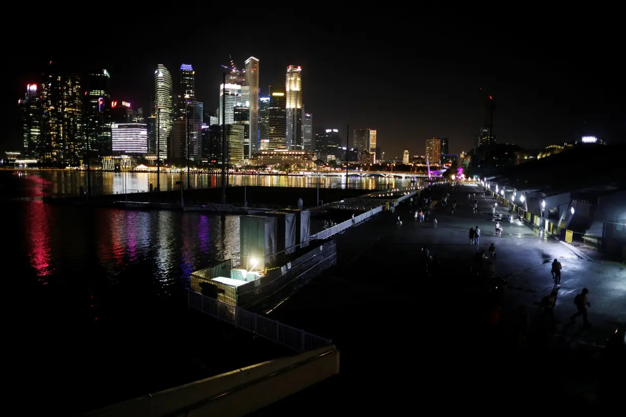 A view of the city skyline in Singapore