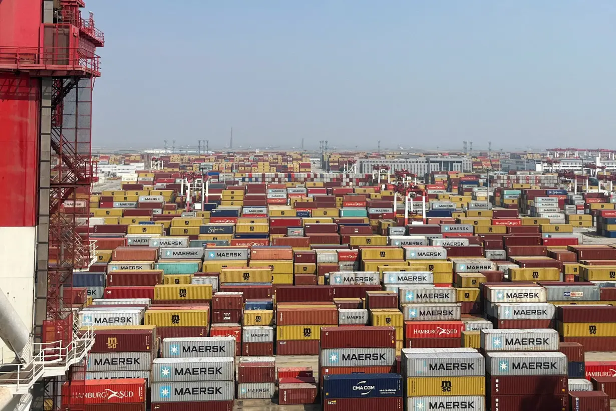 Containers at Yangshan deepwater port in Shanghai