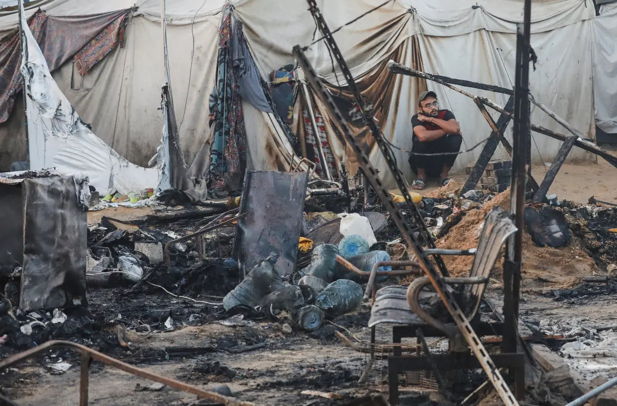 Israeli strike on tents sheltering displaced people, amid the Israel-Hamas conflict, in Deir Al-Balah