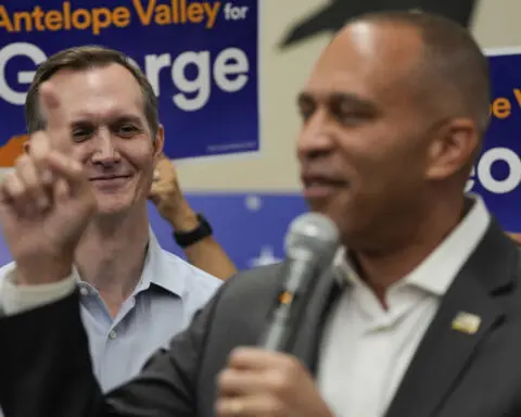 Democrat Hakeem Jeffries stumps in California in a bid to reclaim House control