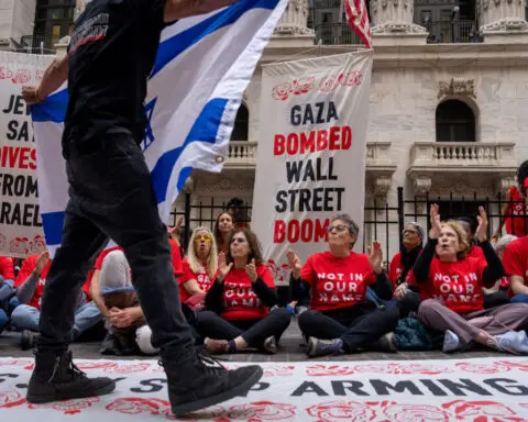 Dozens of pro-Palestinian protesters arrested outside New York Stock Exchange