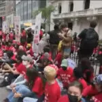 Over 200 arrests outside New York Stock Exchange after U.S. announces aid to Israel