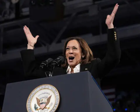 The Latest: Trump and Harris make appearances in Pennsylvania, the largest battleground state