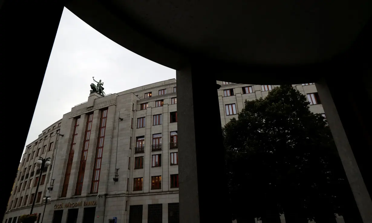 The Czech National Bank is seen in central Prague