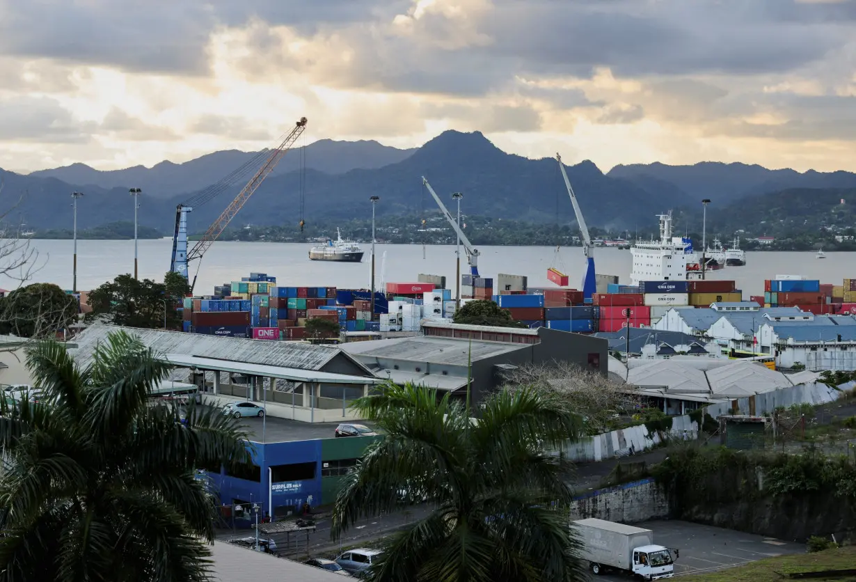 View of the port in Suva