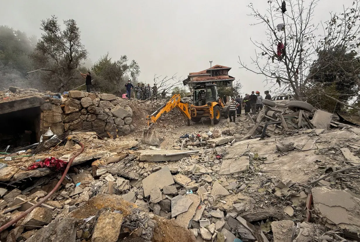 Aftermath of an Israeli air strike in Aitou