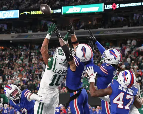 Despite Hail Mary touchdown, Aaron Rodgers and the New York Jets fall to Buffalo Bills in first game since firing head coach