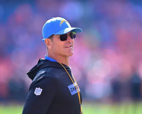 LA Chargers head coach Jim Harbaugh to wear heart monitor for two weeks after leaving Sunday’s game with ‘atrial flutter’