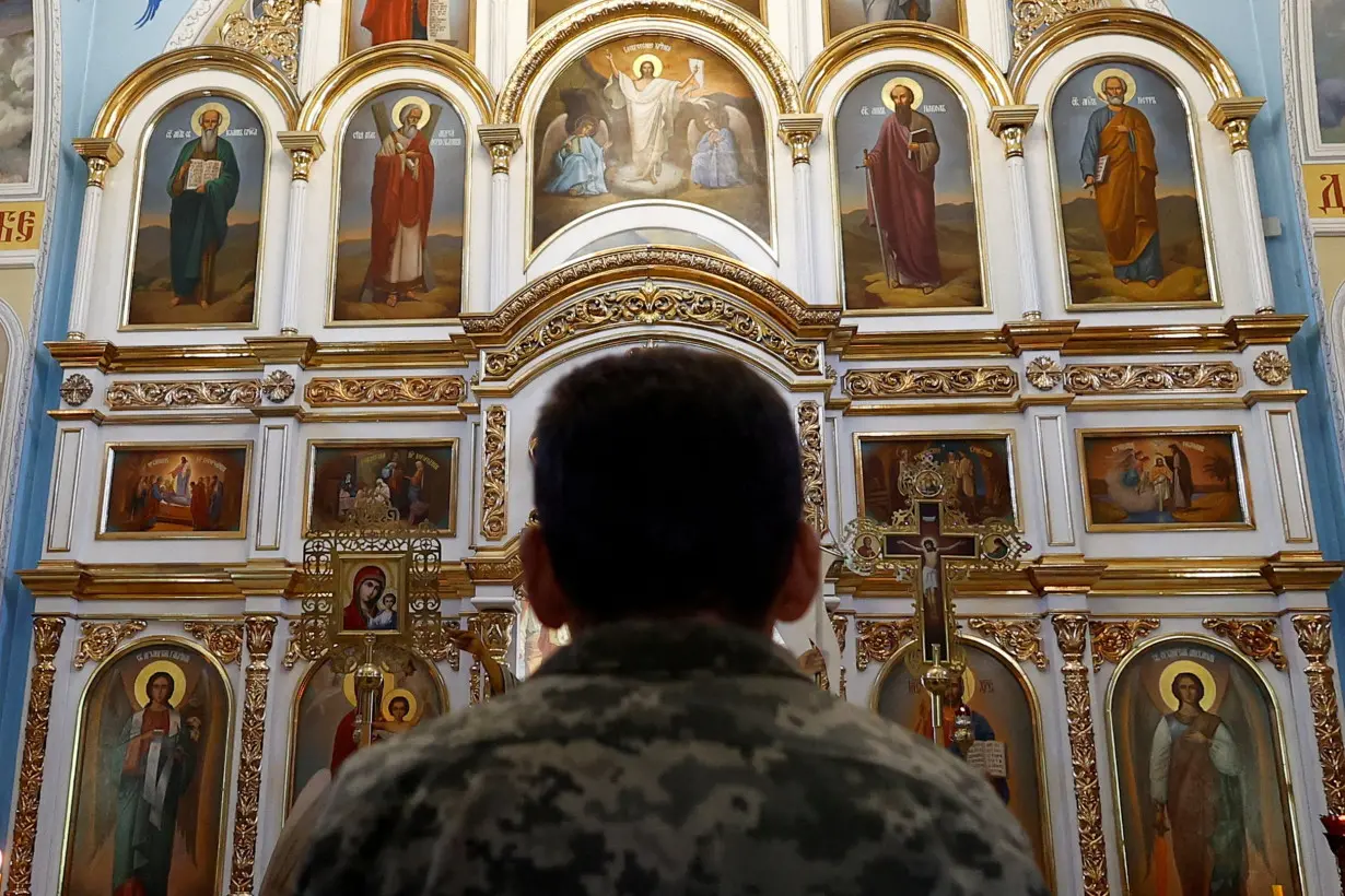 FILE PHOTO: Orthodox Easter celebration near a front line in Donetsk region