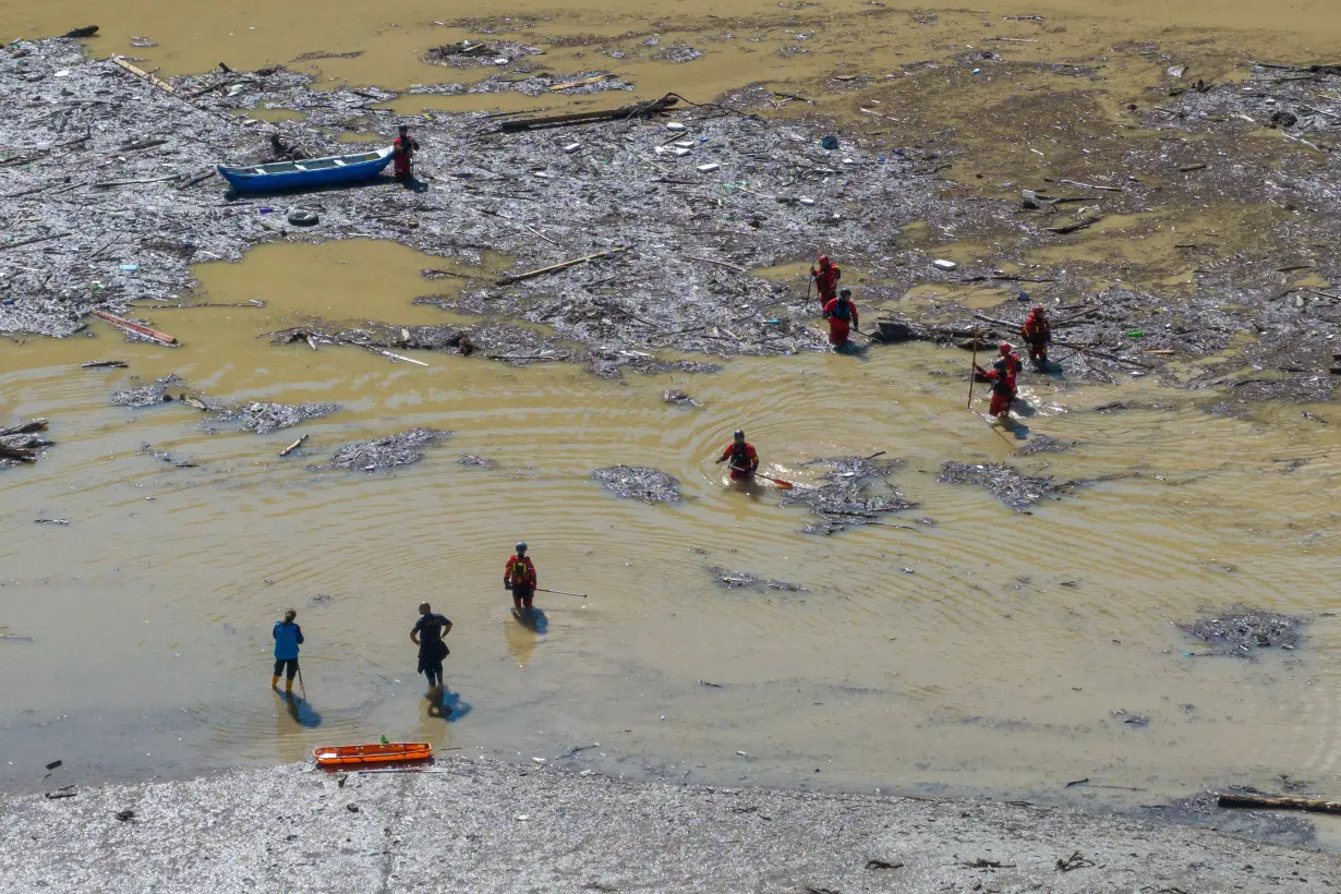 Aftermath of deadly floods and landslides in a village of Buturovic Polje