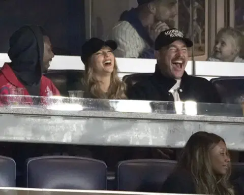 Taylor Swift and Travis Kelce attend Game 1 of ALCS at Yankee Stadium