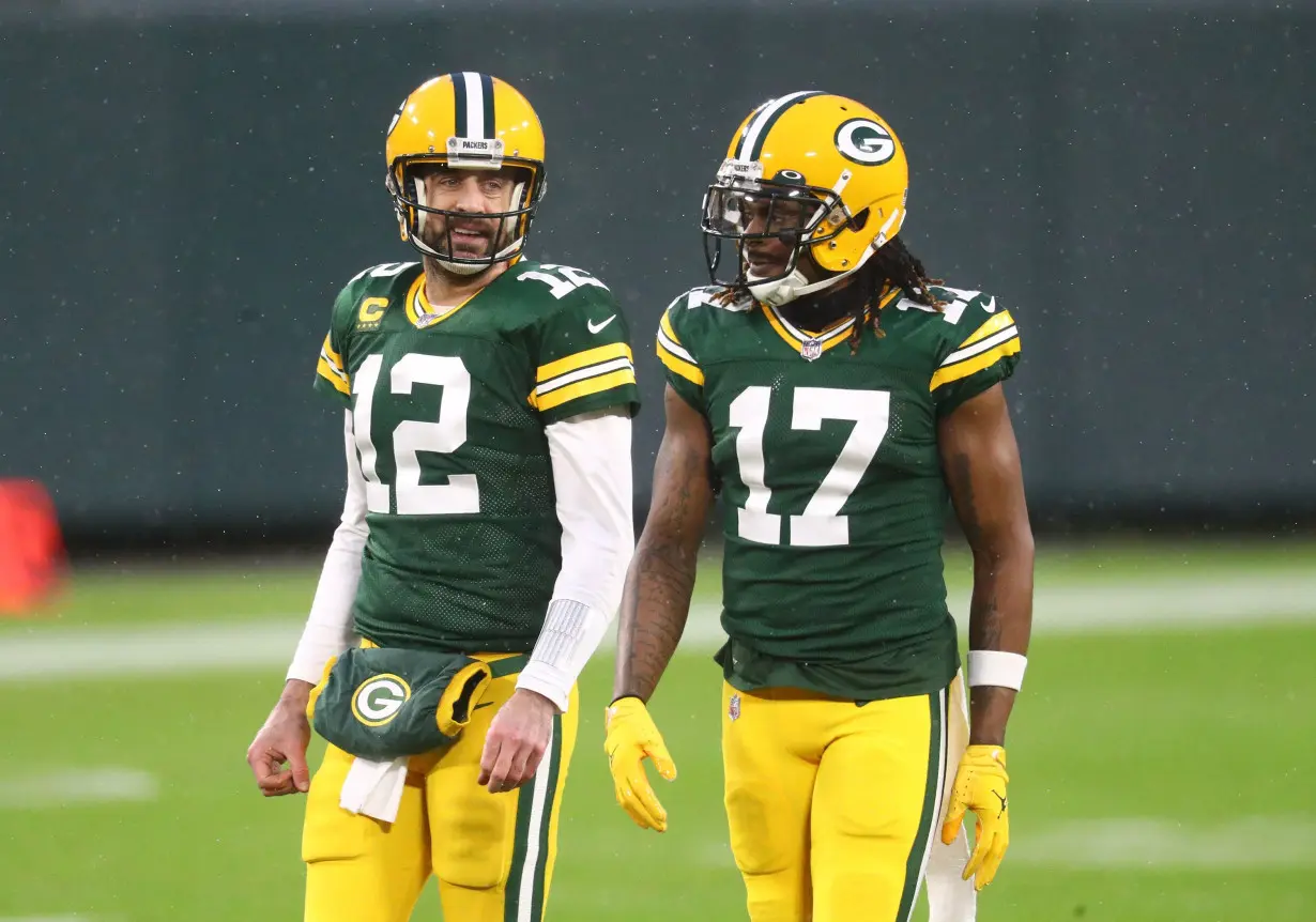 Adams (right) and Rodgers (left) had a productive eight years together at the Green Bay Packers.