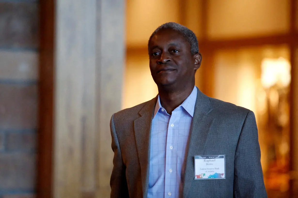 FILE PHOTO: Atlanta Fed President Raphael Bostic at conference in Jackson Hole, Wyoming