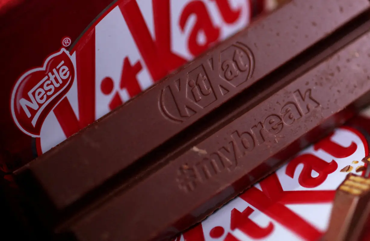 FILE PHOTO: Illustration picture of bars of Kit Kat, a chocolate product manufactured by Nestle