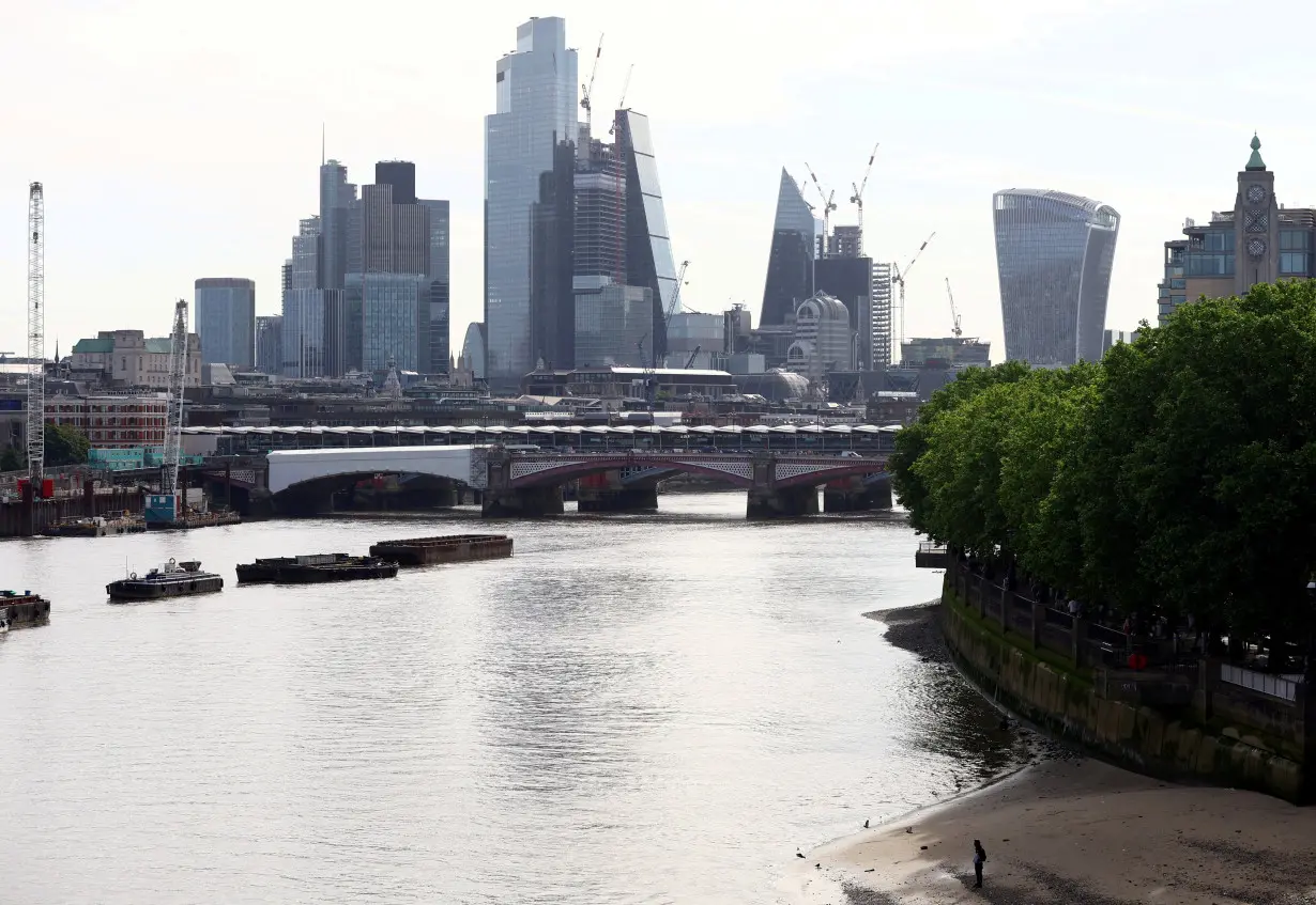 A view of London's financial district, Britain