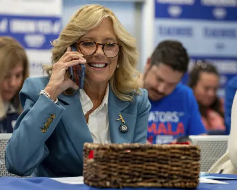 Jill Biden is out campaigning again — but not for her husband anymore. She's pumping up Harris