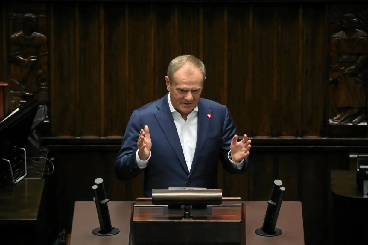 Polish President Duda addresses parliament in Warsaw