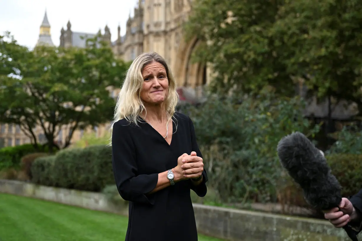 Kim Leadbeater reacts during an interview about the Assisted Dying Bill in Westminster, London