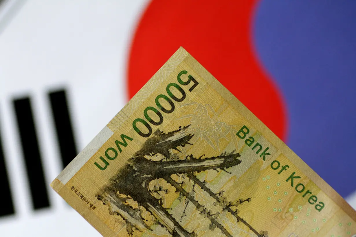 Illustration photo of a South Korean Won note