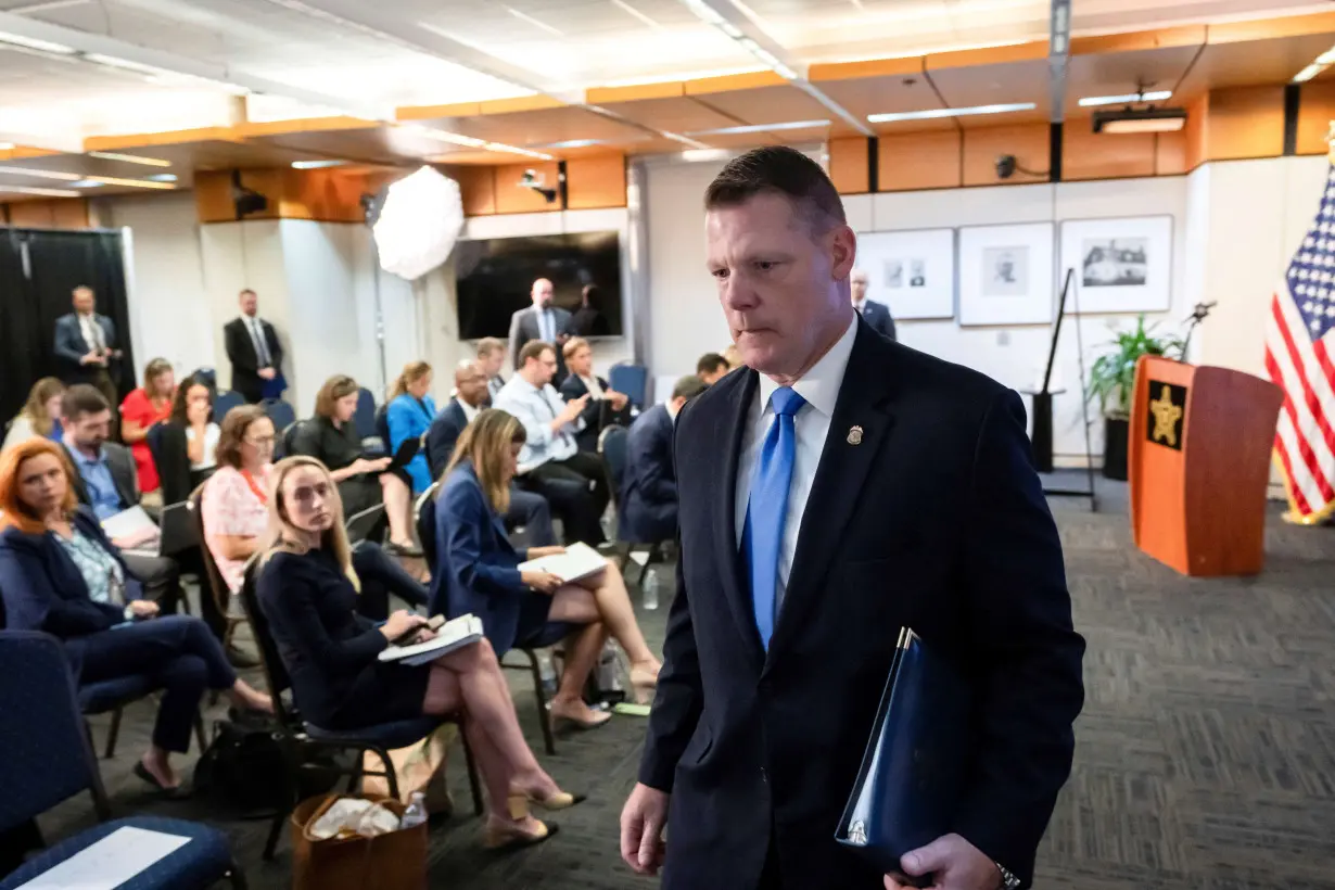 US Secret Service acting Director Ronald Rowe leaves after holding a press conference in Washington, DC, on September 20.