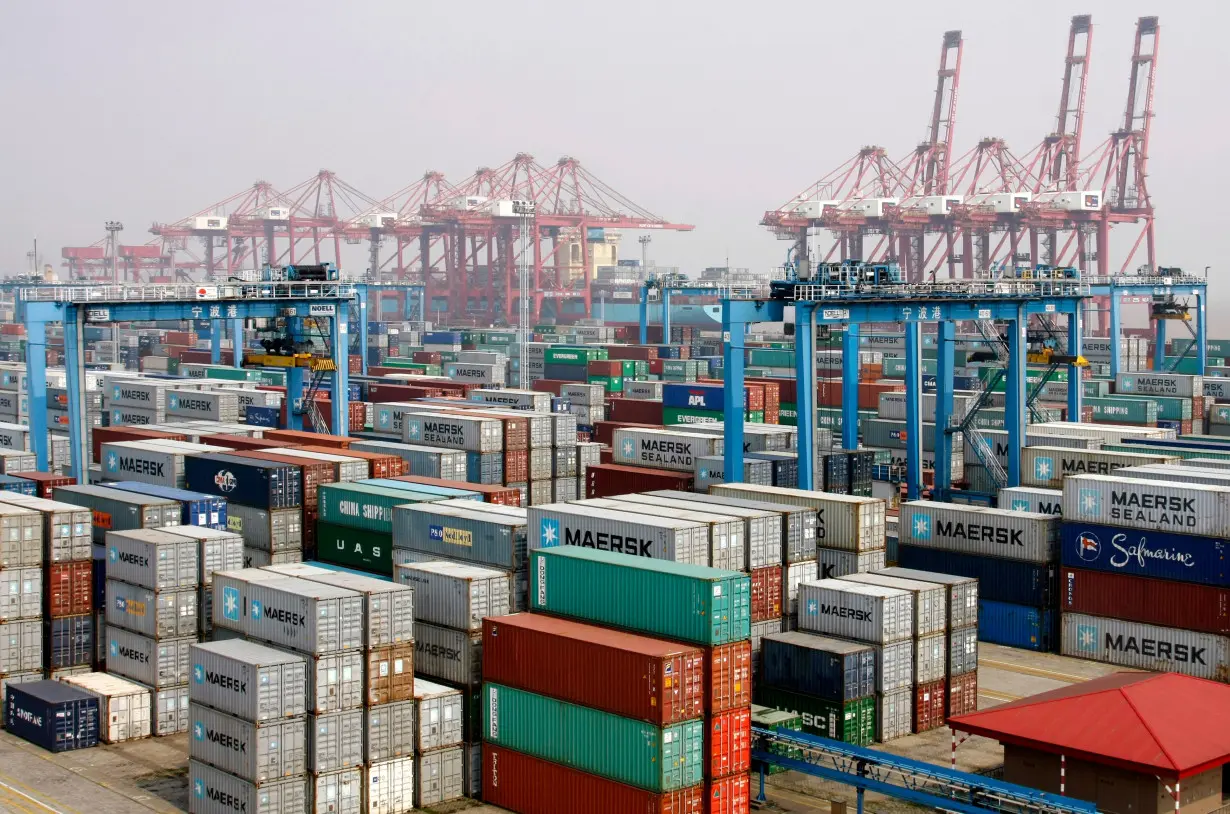 A general view of a container area at Ningbo port