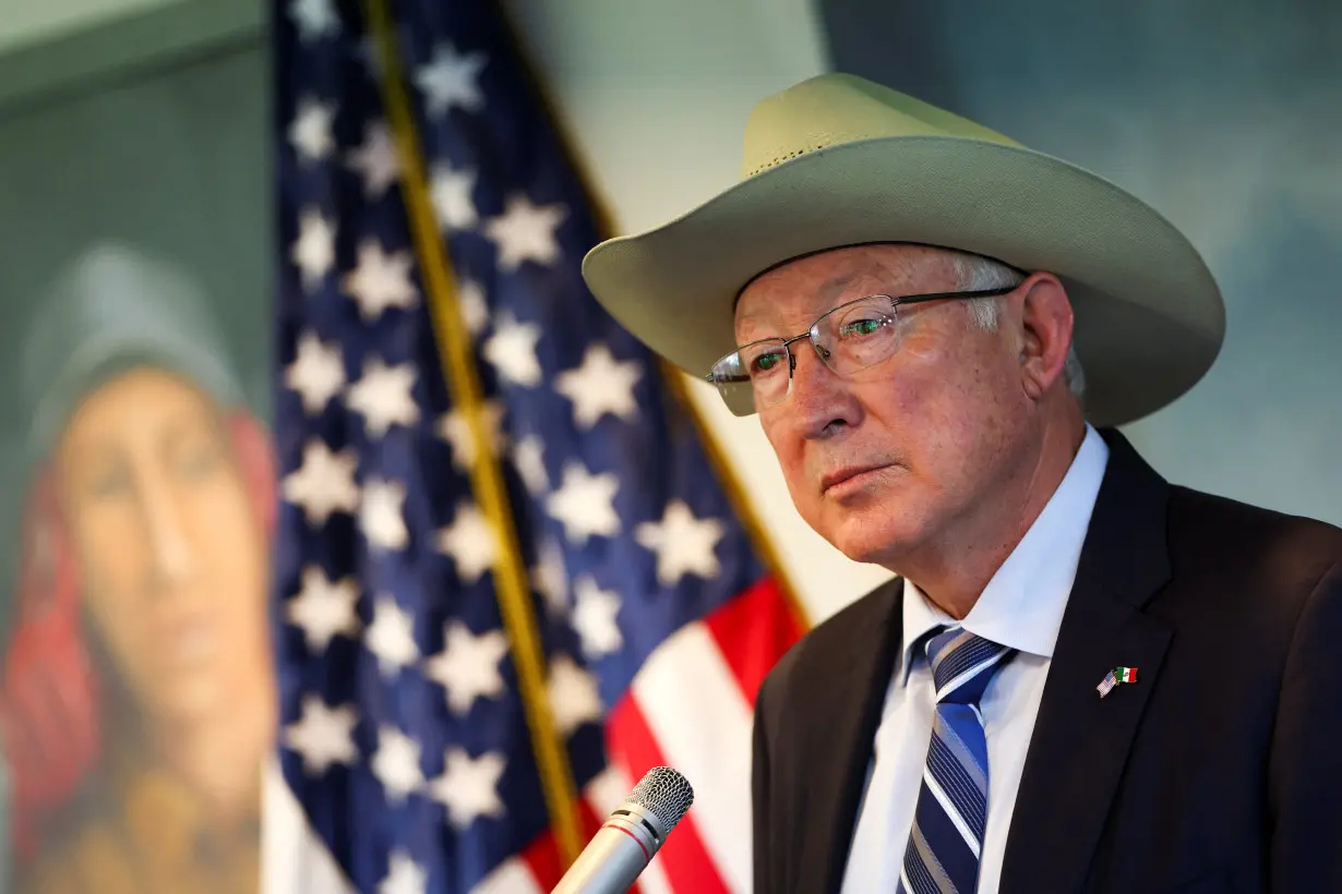 U.S. Ambassador to Mexico Ken Salazar holds a press conference in Mexico City