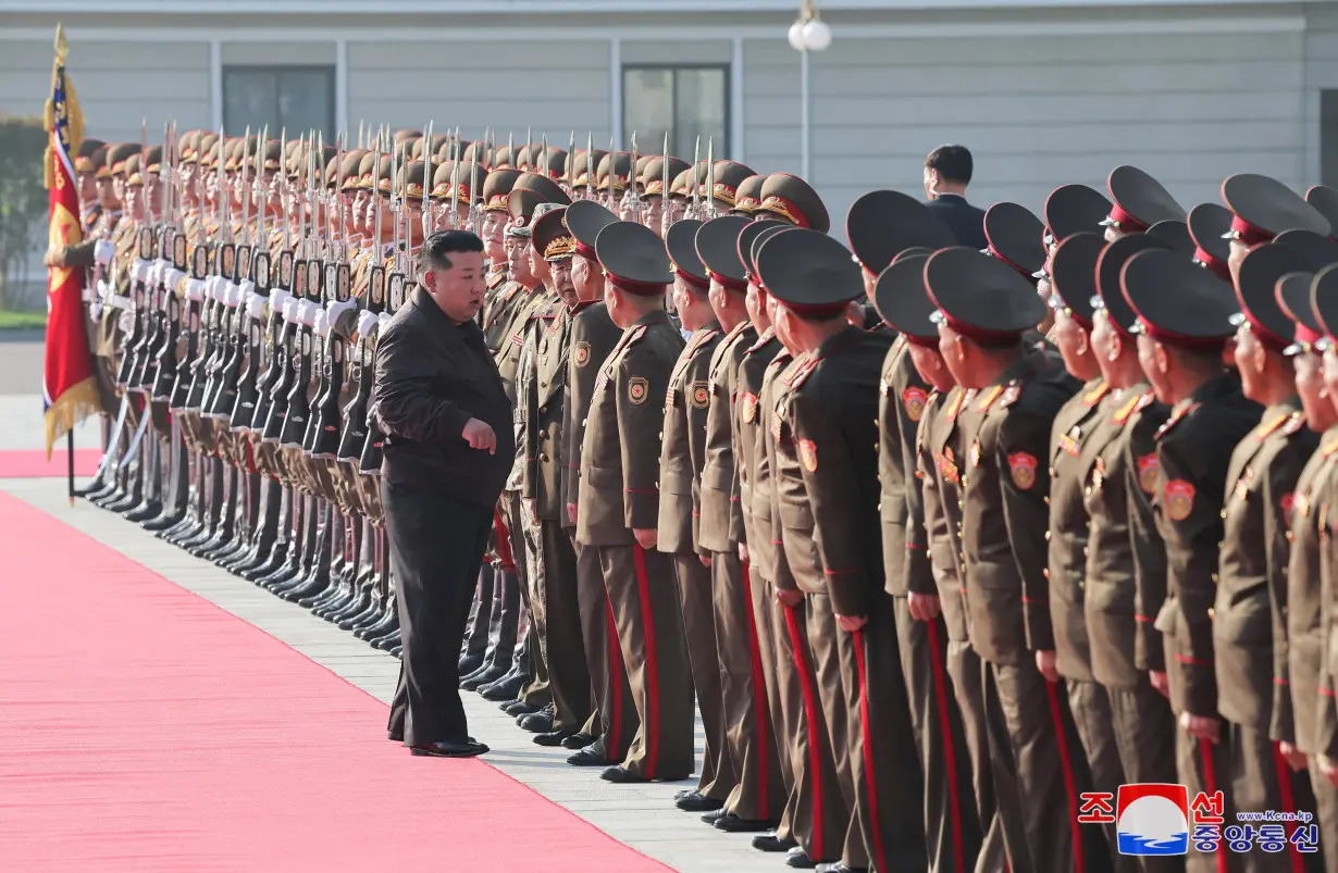 North Korean leader Kim Jong Un inspects the headquarters of the 2nd Corps of North Korean army