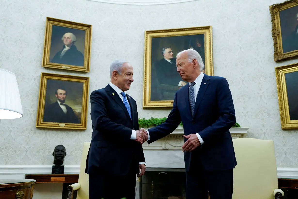 FILE PHOTO: U.S. President Biden meets with Israeli PM Netanyahu at the White House in Washington