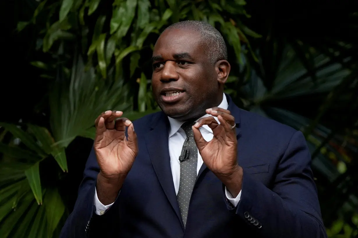 FILE PHOTO: British Foreign Secretary David Lammy speaks about climate and environment policy at Kew Gardens, in London