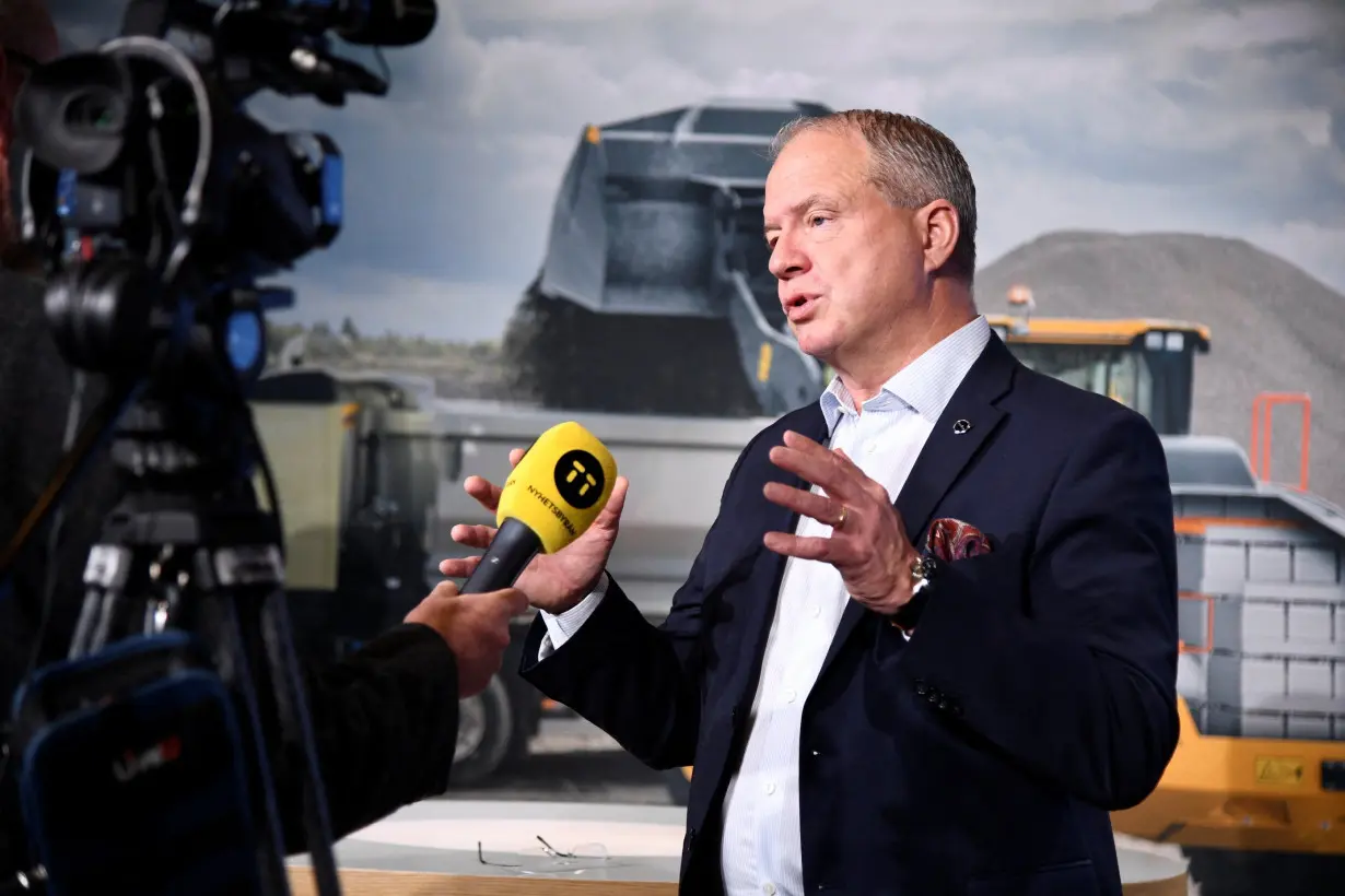 Volvo's President and CEO Martin Lundstedt speaks to the members of the media as he comments on the company's interim report, in Stockholm