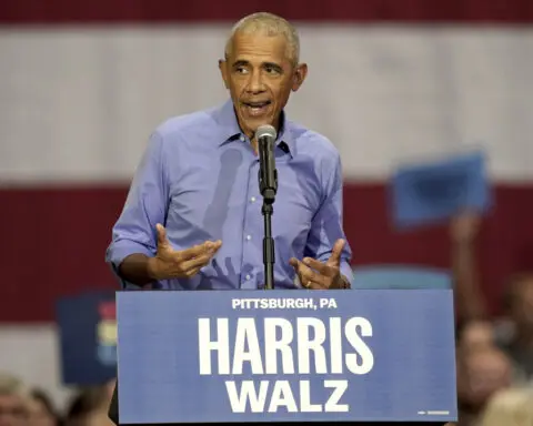 Harris will campaign with the Obamas later this month in Georgia and Michigan