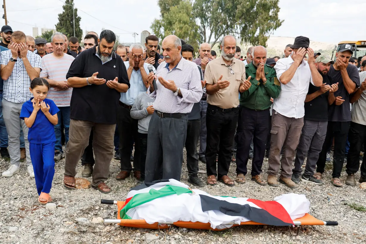 Funeral of Palestinian woman, Hanan Salameh, who was shot by Israeli forces during olive harvest, near Jenin