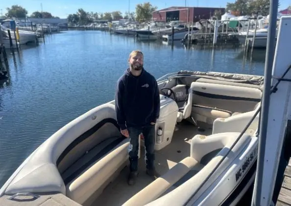 'They were shaken up.' Man jumps into action to save elderly couple from burning boat in Michigan