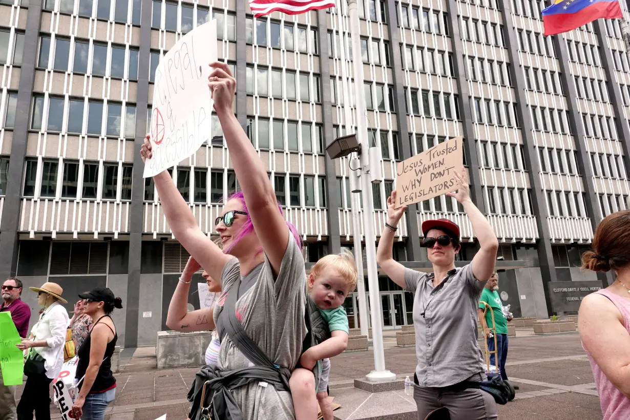 FILE PHOTO: Pro-choice activists assembled in downtown Memphis during a 