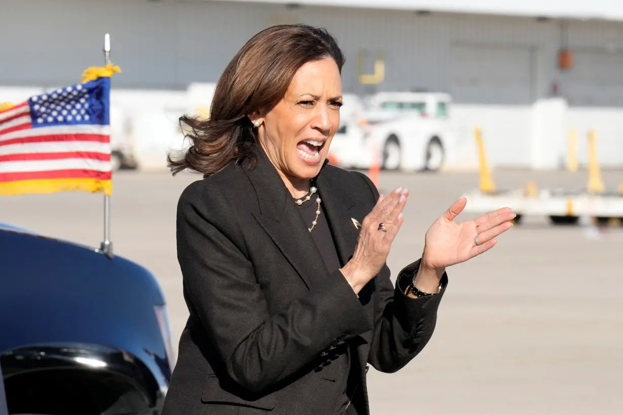 Vice President Kamala Harris departs from Gerald R. Ford International Airport in Grand Rapids