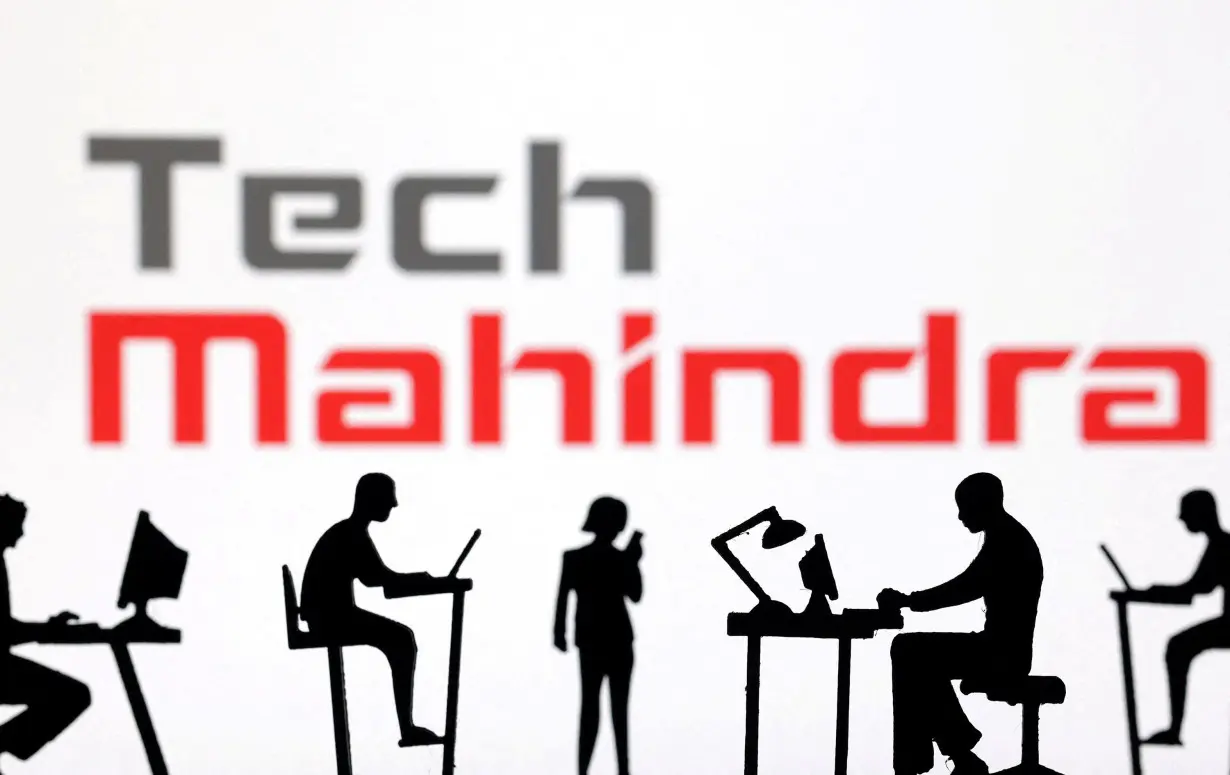 FILE PHOTO: Illustration shows Tech Mahindra logo