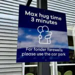 Airport introduces time limit on hugs