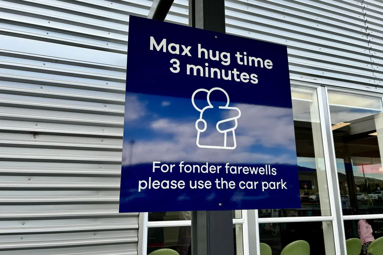 Airport introduces time limit on hugs