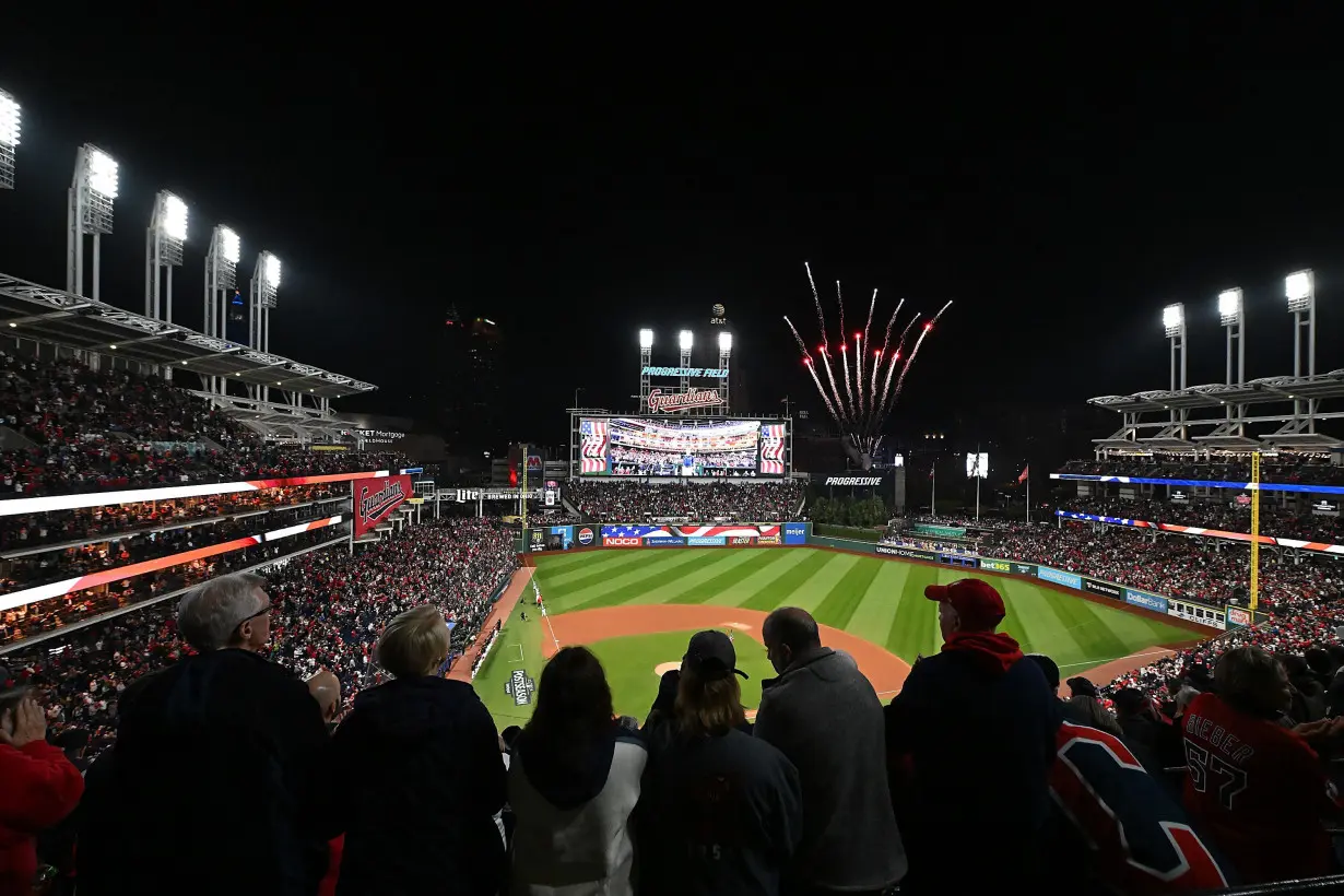 Fans at Progressive Field watching the Cleveland Guardians game against the New York Yankees on Friday.