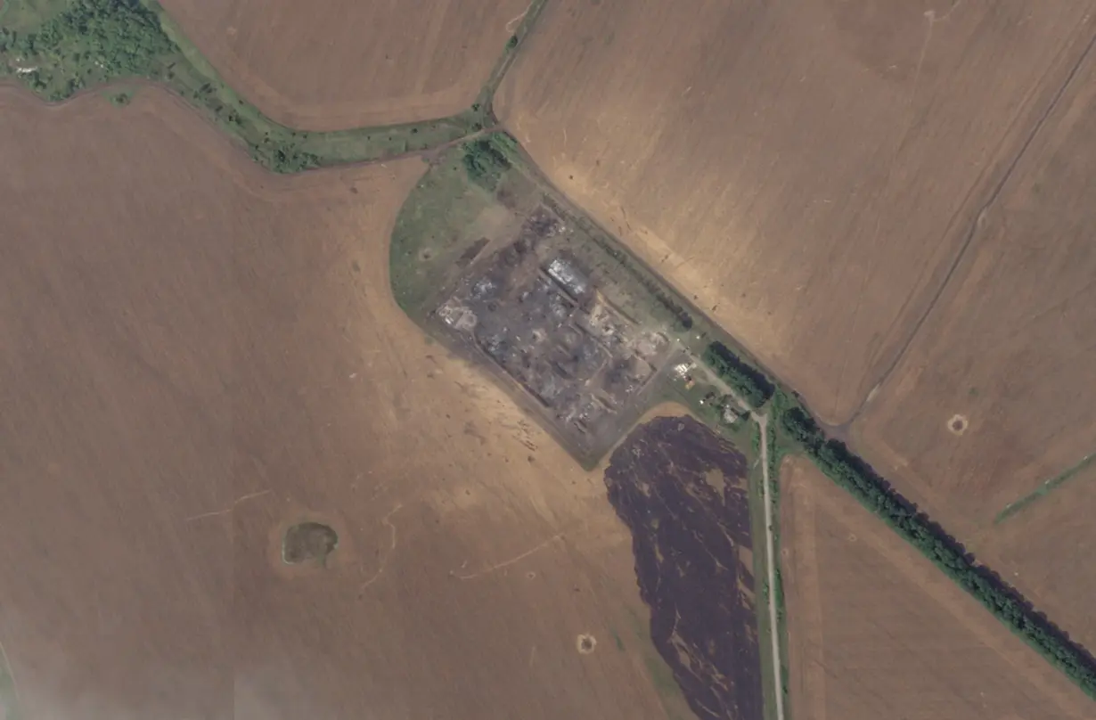 A satellite image shows a part of Lipetsk military airbase, after Ukraine said it hit the area