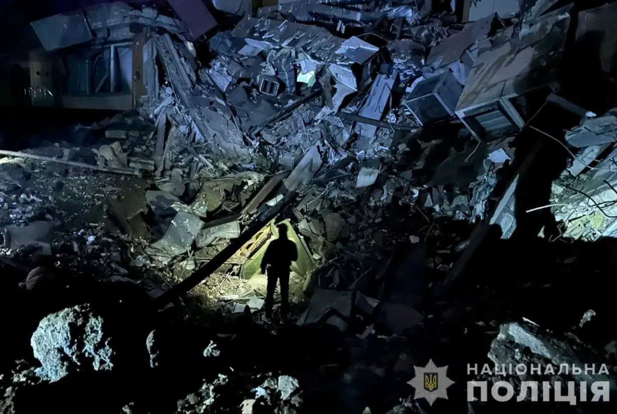 Aftermath of a Russian missile strike in Kryvyi Rih