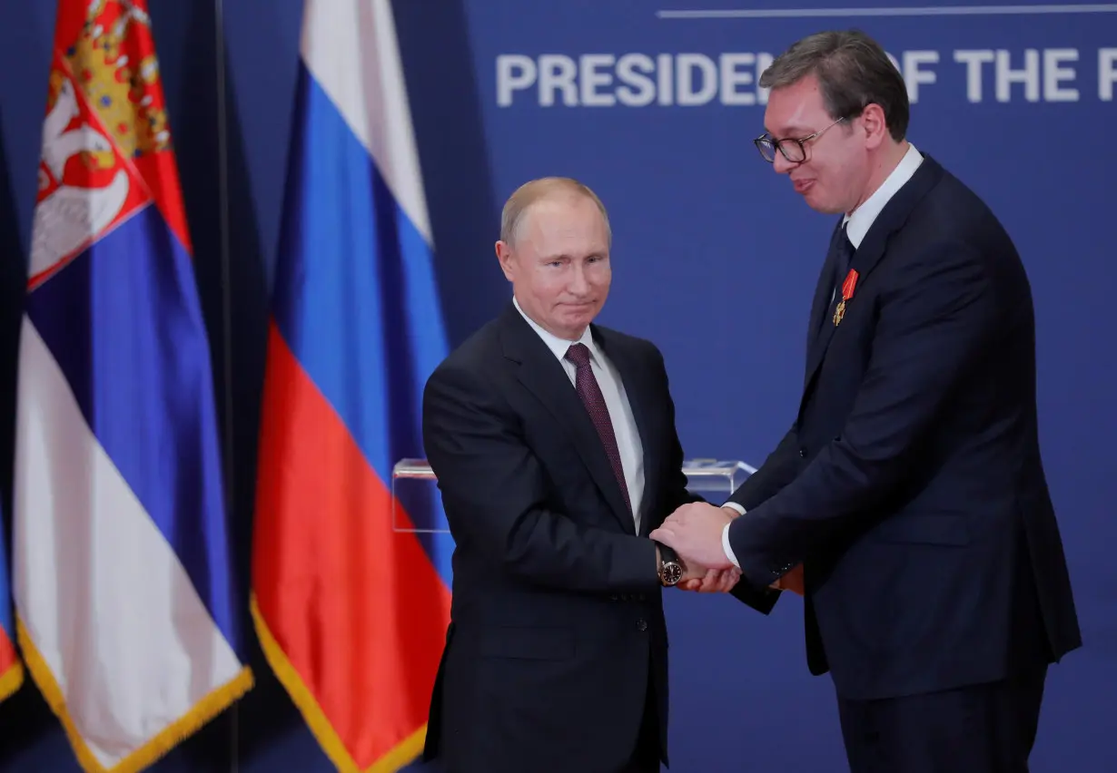 Russia's President Vladimir Putin visits Serbia