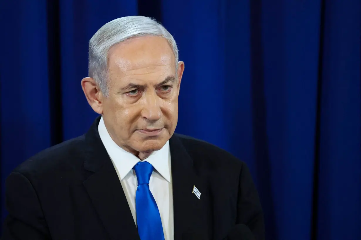 Israeli Prime Minister Benjamin Netanyahu speaks during a press conference in Tel Aviv on July 13.