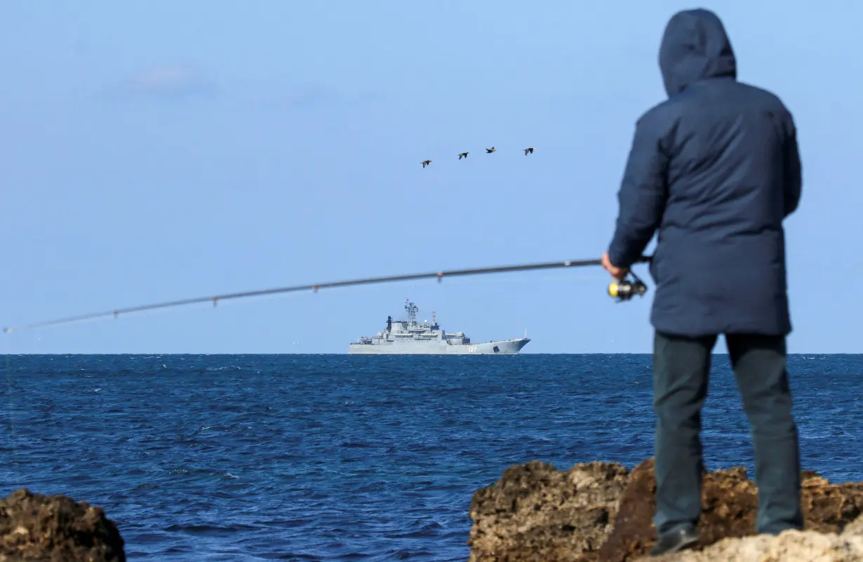 FILE PHOTO: An amphibious assault ship of the Russian Navy sails near Sevastopol