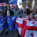 Georgian president delivers pro-EU message at opposition rally as election looms