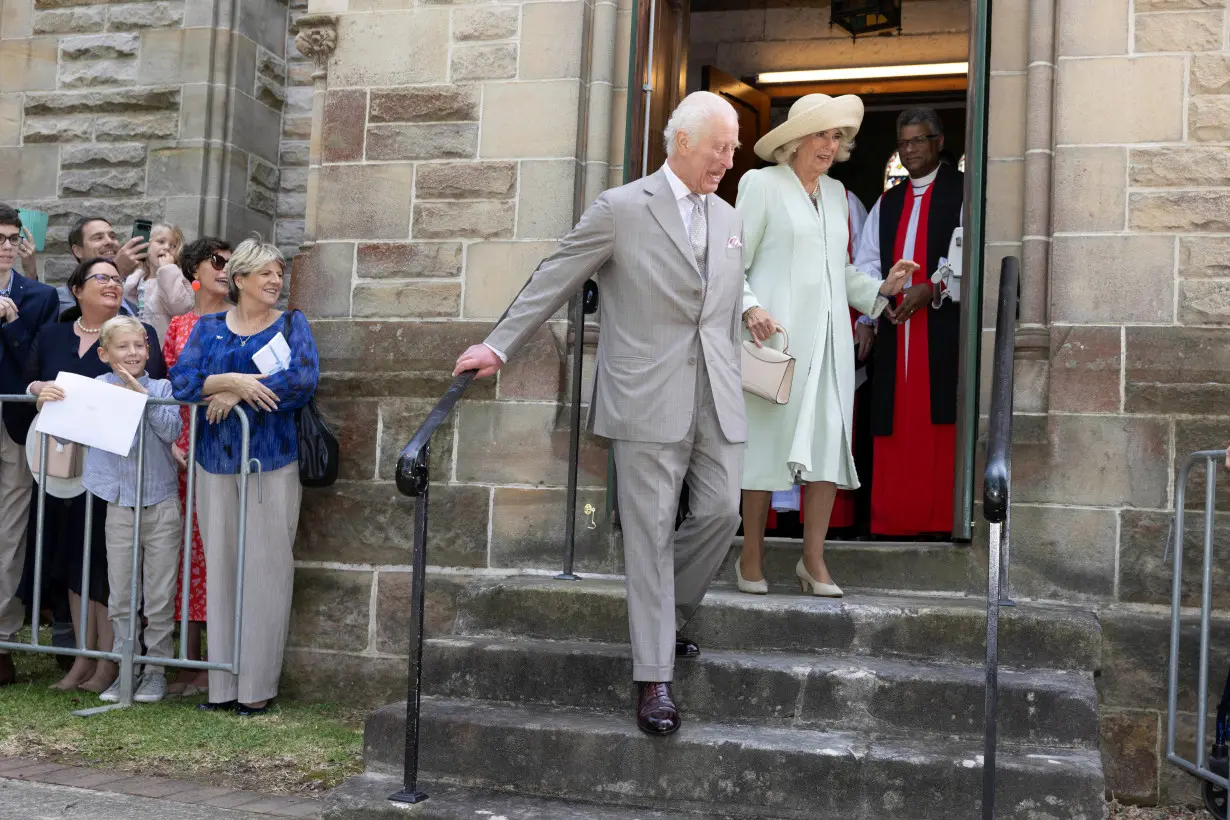 Britain's King Charles and Queen Camilla tour the St Thomas' Anglican Church, North Sydney