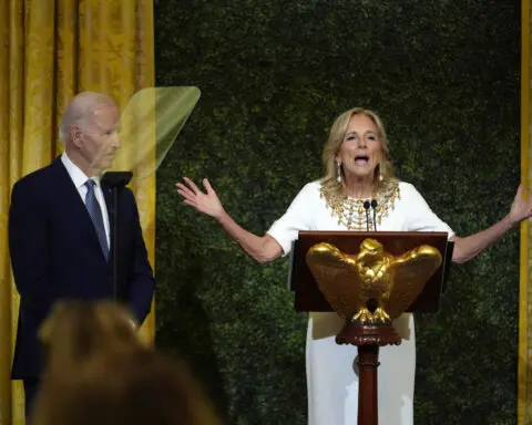 President Biden and first lady toast a reimagined White House tour that she's unveiling on Monday