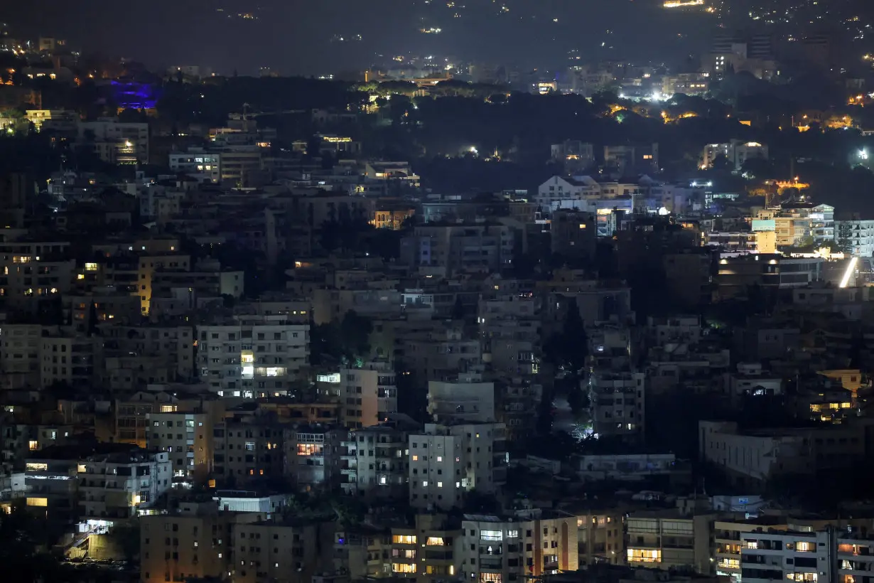 A view of Beirut's southern suburbs, amid ongoing hostilities between Hezbollah and Israeli forces, as seen from Sin El Fil